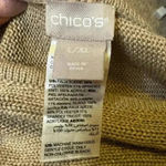 Chico's  sueded trim knit poncho tan brown asymmetrical size xl. Photo 9