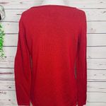 Old Navy  Red Rolled Hem Long Sleeve Sweater Top Size Medium Photo 4