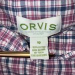 Orvis  Button Front Shirt Women 10 Plaid 100% Cotton Long Sleeve Casual Top Photo 4