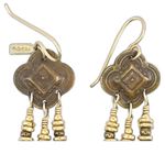 Rare Tabra Vintage Floral Design Amethyst Beads/French Jet Glass Dangle Earrings Black Photo 3