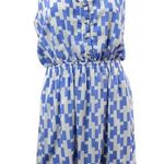 Anthropologie ANTHRO BIRD CAGE BLUE WHITE SLEEVELESS PRINT TANK BACK STYLE DRESS S Photo 0