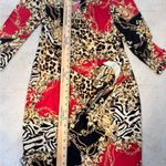 Thalia Sodi  Animal Print Baroque Chain Ruched Dress Size M Photo 7