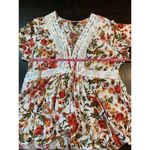Torrid  Cottagecore Babydoll Crochet Trim Top Women 2X Floral Lace Up Tassel Boho Photo 8