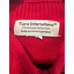 Tiara International Christmas Collection Ugly Women's Red Snowman Tree Design sweater L holiday bead Photo 4