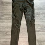 Spanx  Olive Army Green Liquid Faux Leather Casual Party Biker Leggings Size M Photo 1