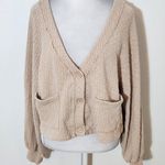 LA Hearts Beige Textured Knit Cardigan and Shorts Matching Set Size Medium Photo 4
