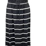 J.Crew Womens Maxi Dress Strapless Blouson Striped Black White Pockets XS Photo 1