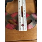 Vintage Ca Macana Venetian Mask Red Black Check Ribbon Tie LeatherHandmade Italy Photo 6