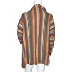 Poncho Cardigan Womens Small Orange Brown Waterfall Front‎ Tassel Fringe Button Photo 2