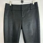 Alice + Olivia Black Faux Leather Cropped Snakeskin Print Ankle Size 2 Vegan Photo 1