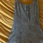 Navy Blue and White Gingham Romper Black Photo 1