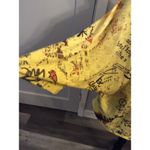 Inoah Vibes Wearable Art Print Shirt 3/4 Sleeves Small S Yellow Dog Abstract Photo 2