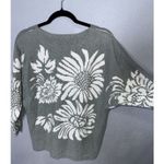 Sioni Floral Sweater Women's Size M Sage Green Blouse Dolman Sleeves Size M Photo 5