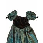 Laura Ashley Vintage Green Velvet and Taffeta Dress - Size 14 Photo 11