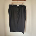 Abercrombie & Fitch Black Denim Midi Skirt with front slit Photo 2