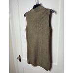 Tribal Chunky Knit Mock Neck Sleeveless Tank Tan Long Tunic Sweater Small Chic Photo 6