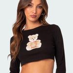 Edikted Bear Long Sleeve Crop Top Photo 0