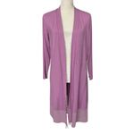 LOGO By Lori Goldstein  Duster Chiffon Hem Women’s Size S Purple Cardigan Photo 1
