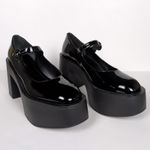 LARROUDE Black Patent Leather Olivia Platform Mary Jane Pump Chunky Women's 9.5 Photo 2