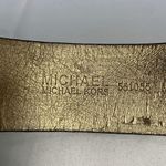 Michael Kors Michael Brown Gold Reptile Print Leather Belt Photo 5