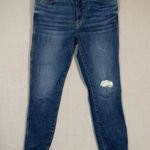 Kut From The Kloth Blue Skinny Jeans with Distressed Details Donna Size 6 Photo 2