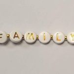 Handmade "FAMILY" berry colored bracelet 8.5" Red Photo 5