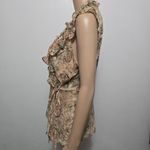 Axcess Y2K Sleeveless Paisley Wrap Blouse – Size Medium – Boho Patchwork Print Tan Photo 2