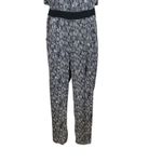 ASTR the Label Black White Print Jumpsuit Cutout Back Large Neutral Minimalist Photo 4