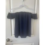 Krisa NWT Drape Top Off Shoulder Size Medium Navy Lightweight Chiffon Photo 1
