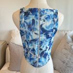 H:ours Reese Corset Top in Blue Filter Abstract Photo 5