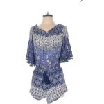 Anthropologie  Raga Womens Size SMALL Blue Floral Boho Beach ROMPER Photo 2