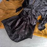 Alexander Wang New Ruched Crinkled-satin Mini Shirt Dress In Black Photo 5