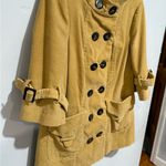 Anthropologie  Mustard Double-Breasted Pea has no tag , this has the measurements Photo 2