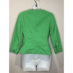 Talbots Apple Green Collarless Cotton Blend Gold Button Blazer Size 6P EUC! Photo 2