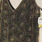 Oleg Cassini NWT  black tie VINTAGE 90s silk beaded circle deadstock top blouse Photo 1