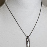 EXPRESS  Silver Tone Chain Necklace With Pendant Classic Preppy Photo 0