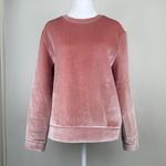 Maje Pink Torina Velvet Velour Long Sleeve Crew Neck Sweatshirt Size Large Photo 2