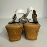 Spring Step  Saibara White Leather Eyelet Peep Toe Slingback Wedge Sandal Size 38 Photo 9