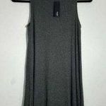 MICHELLE by Commune Green Ribbed Knit Mock Neck Sleeveless Swing Dress Photo 0