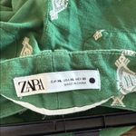 ZARA  Green Patterned Wide Leg Pants Photo 2