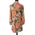 Ralph Lauren  Sheer Smocked Waist Dress Womens Size 4 Floral Tie Neck See Through Photo 1