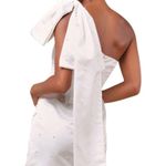 Lulus Posh Behavior White Pearl Bow One-Shoulder Mini Dress size M NWT Photo 1