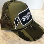 Black and White Camo Charmed Smokey and the Bandit Patch Trucker Hat OS Green Photo 5