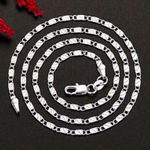 Boutique Flat Mariner Chain Necklace | White Gold Plated‎ Silver Photo 0