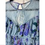Free People Daphne Floral Lace Baby Blue Purple Romantic Blouse Top XS Photo 9