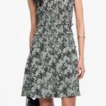 Madewell NWT Women's Smocked Crewneck Mini Dress in Floral Black Size 4 Photo 0