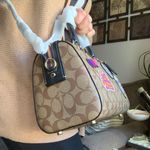 Coach Authentic Signature canvas/Smooth leather DisneyX top zip Satchel/Crosby Photo 8
