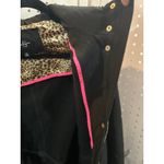 Jessica Simpson  Black Hooded Anorak Jacket Leopard Lined Drawstring Size 2X Photo 4