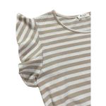 Bombom jersey knit soft ruffle short sleeve tan ivory swing dress sz XL … Photo 6