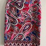 Charter Club Pink‎ floral Red Paisley Print Knee Length Career Pencil Skirt 12 boho cottage Photo 0